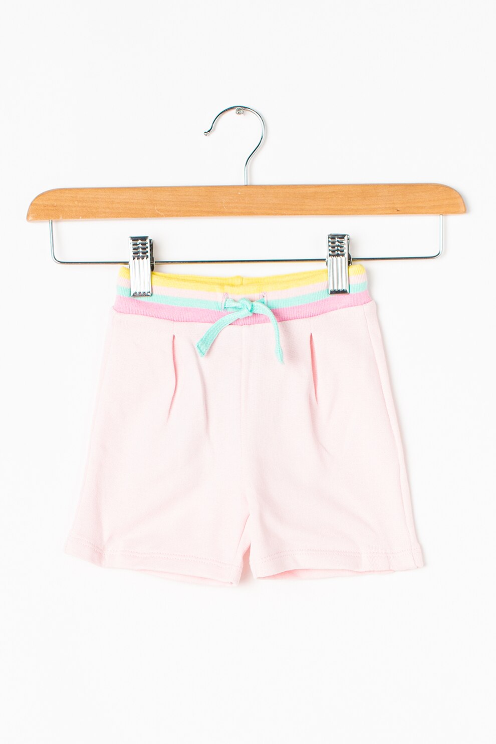 United Colors of Benetton, Pantaloni scurti cu banda contrastanta in talie, Roz pal