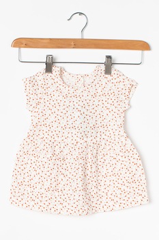 United Colors of Benetton, Rochie cu buline, alb, roz, maro coniac, 62 CM United Colors of Benetton, Rochie cu buline, alb, roz, maro coniac, 62 CM