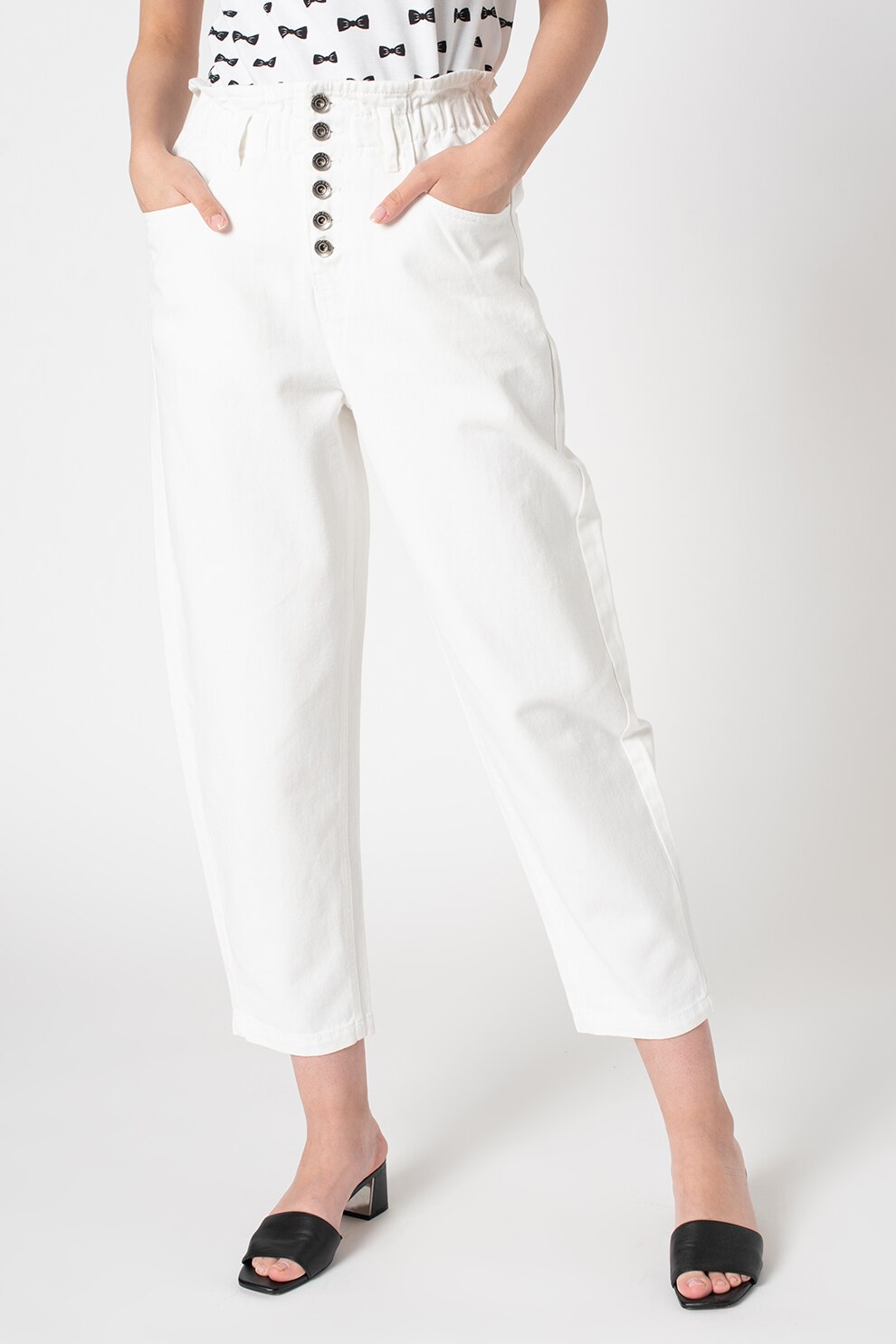 United Colors of Benetton, Blugi relaxed fit Shirley, Alb