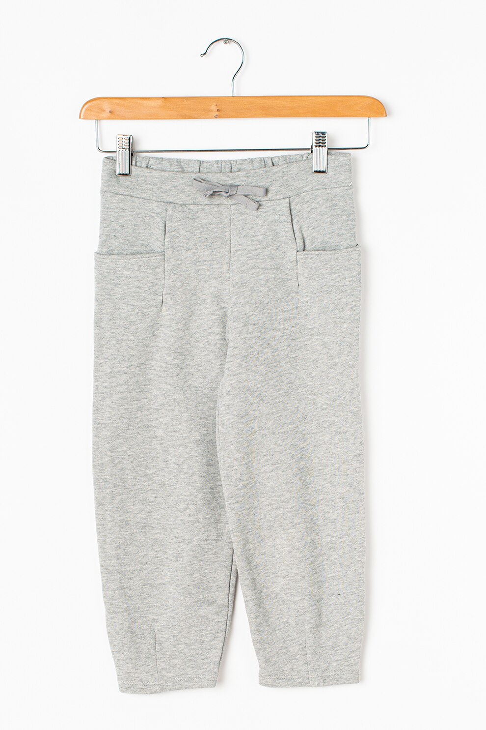 United Colors of Benetton, Pantaloni sport cu snur in talie, Gri melange