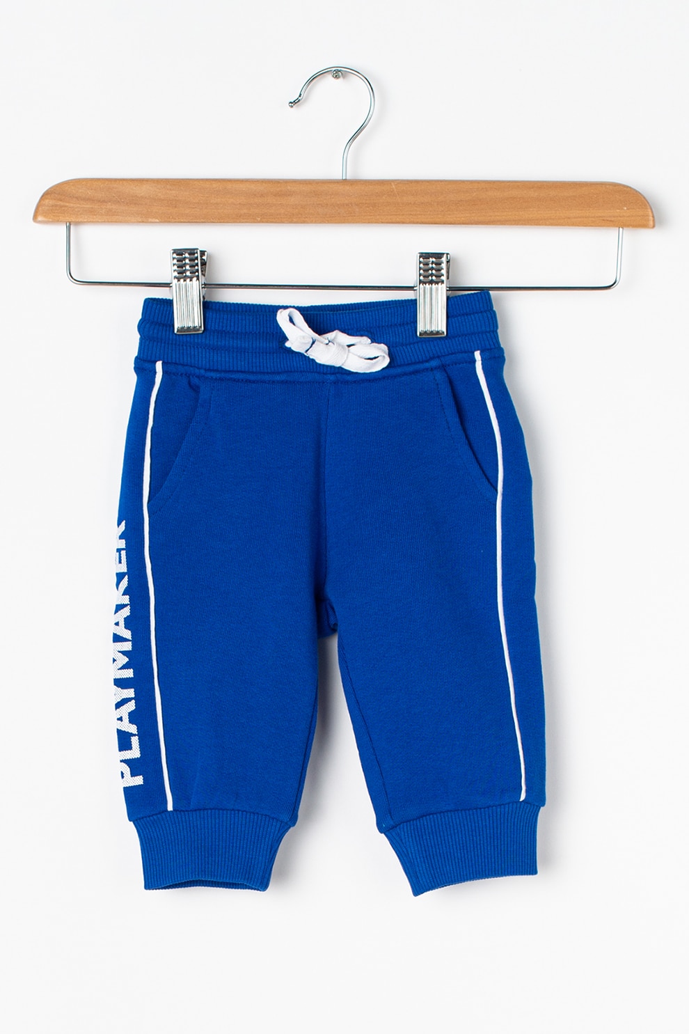 United Colors of Benetton, Pantaloni sport cu detalii contrastante, Albastru royal, 62 CM