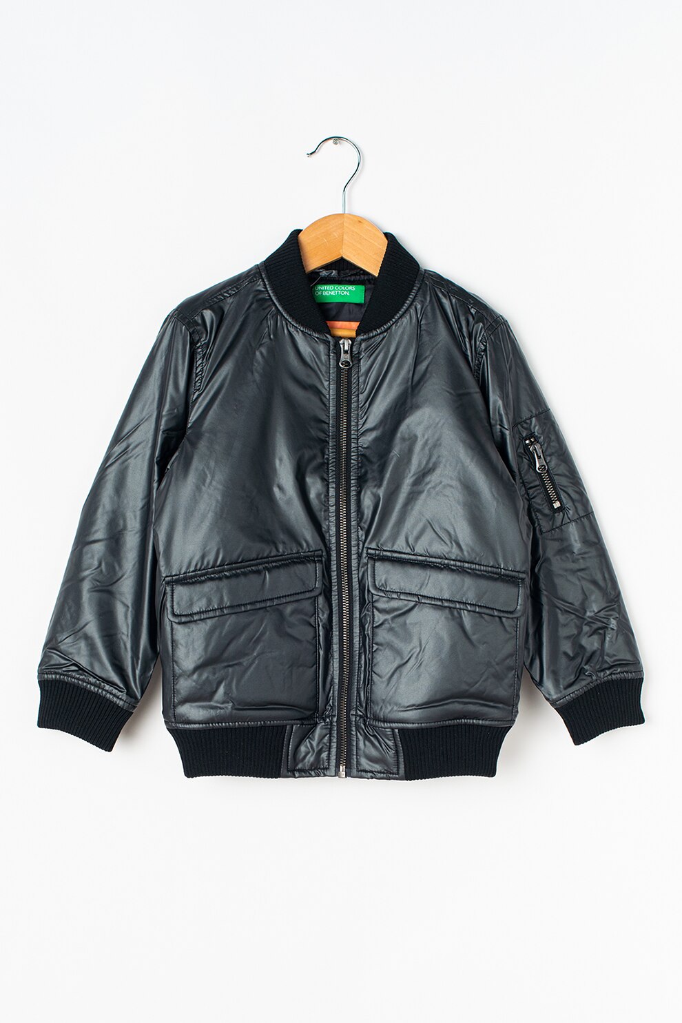 United Colors of Benetton, Jacheta cu buzunare aplicate, Negru