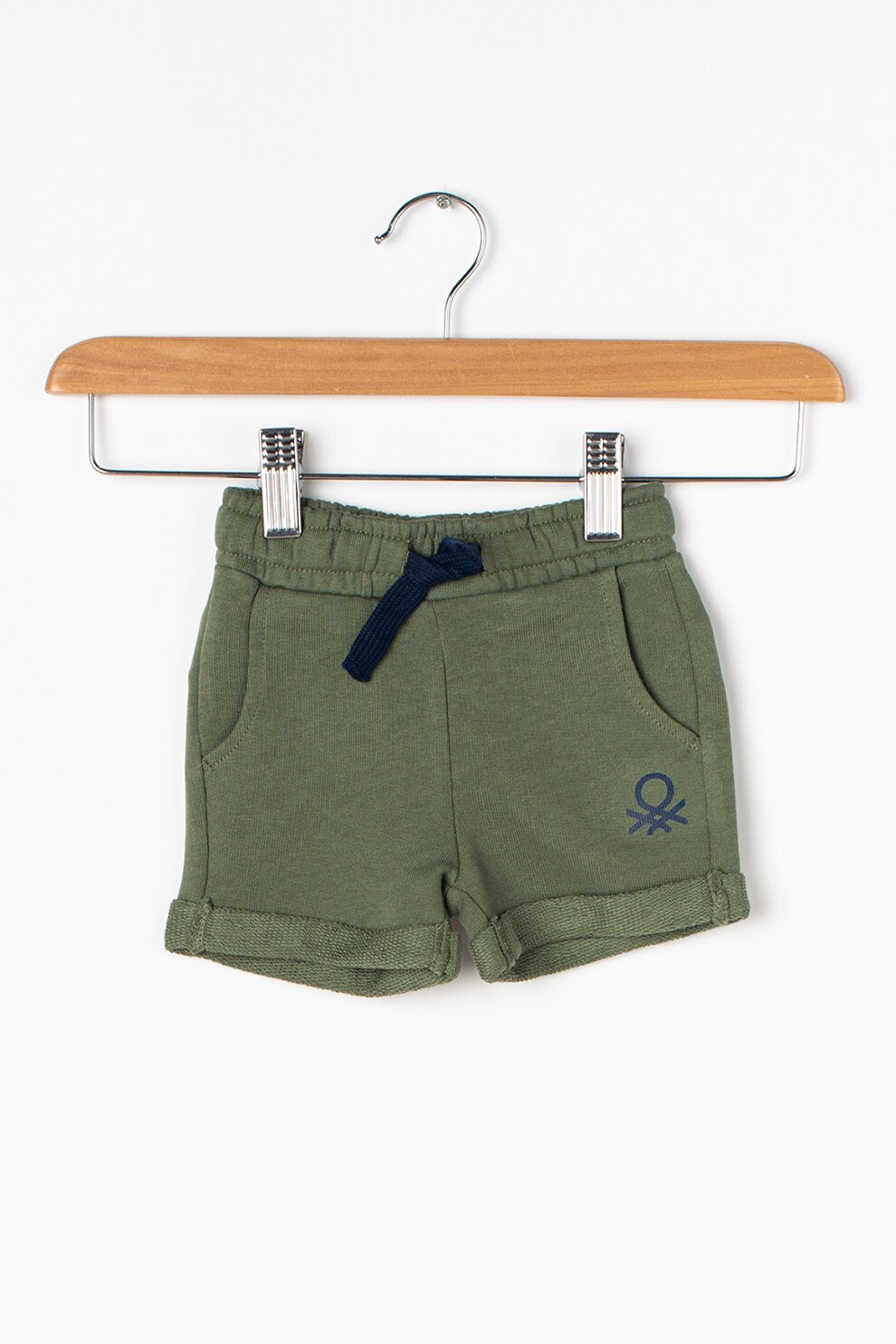 United Colors of Benetton, Pantaloni scurti cu snur contrastant, Verde militar