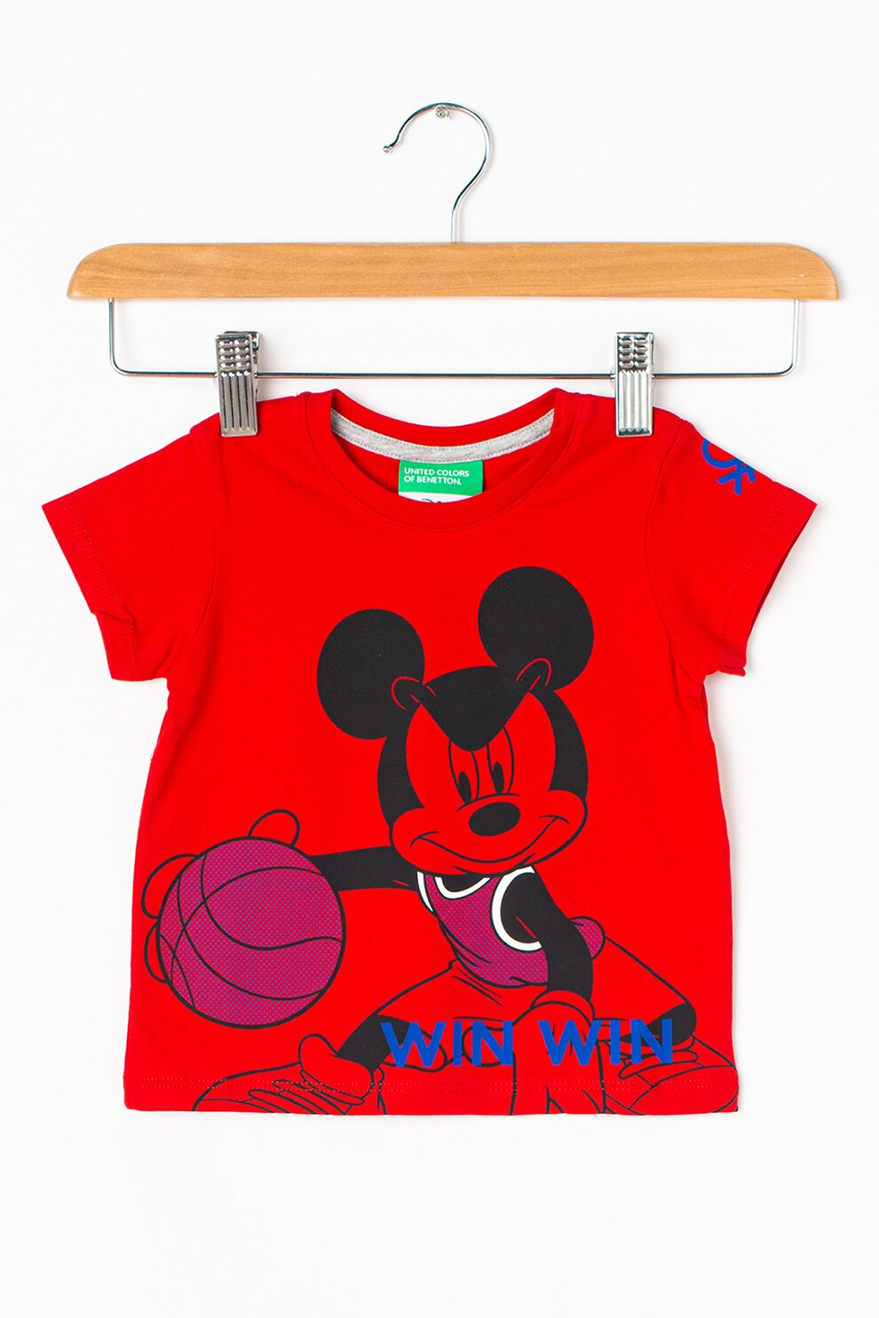 United Colors of Benetton, Tricou cu imprimeu grafic, Rosu/Negru