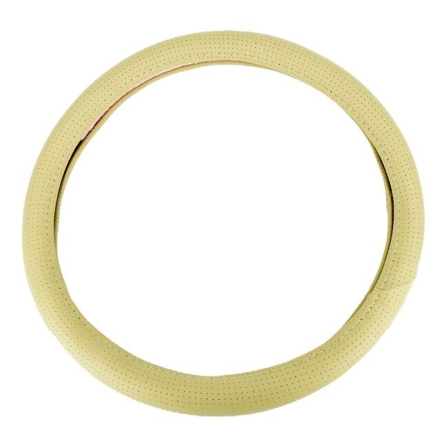 Husa volan imitatie piele 5012 marime M 37-39 cm, bej Perforata