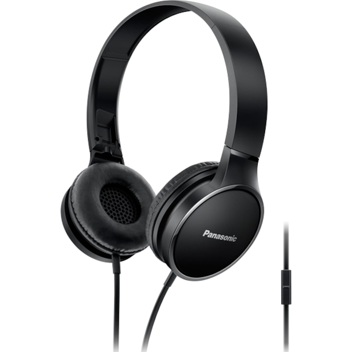 Panasonic RP-HF300ME-K összehajtható audio fülhallgató, vezetékes, mikrofon, fekete
