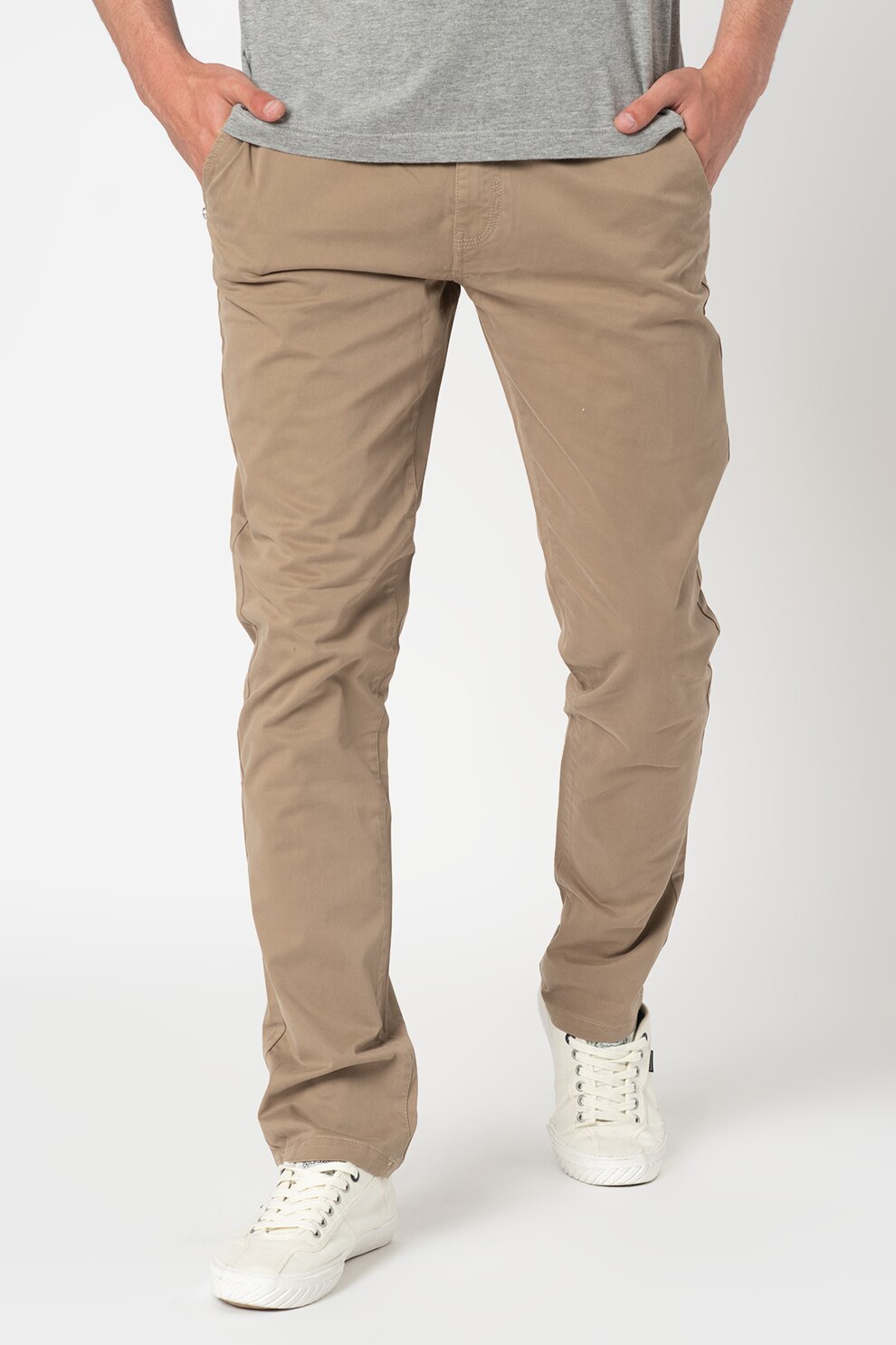 New Zealand Auckland, Pantaloni chino slim fit Napier, Maro caramel, W33-L36
