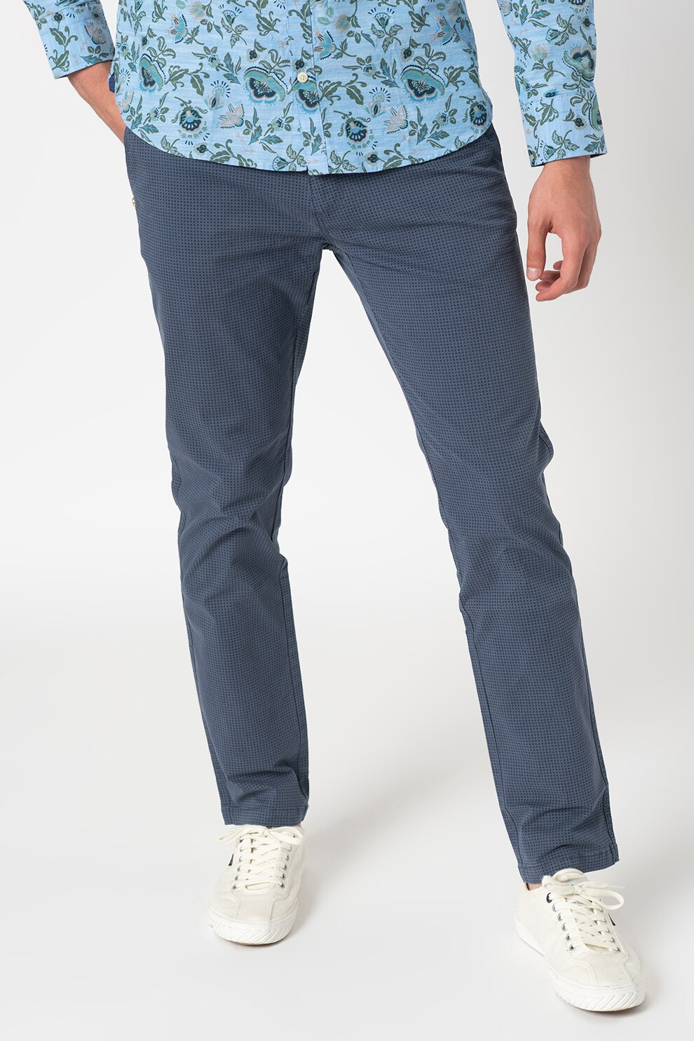 New Zealand Auckland, Pantaloni chino cu model discret, Albastru inchis/Negru, W29-L32