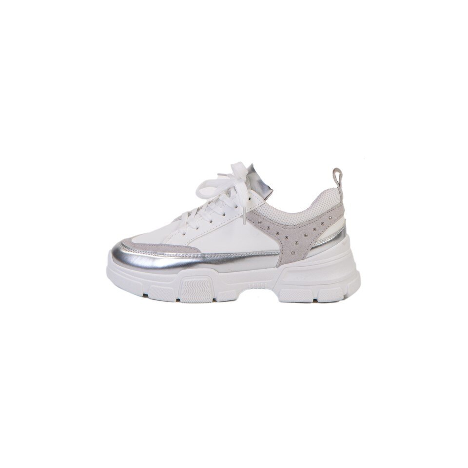 Pantofi sport dama Salin, Alb/Argintiu, Alb/Argintiu