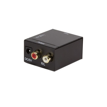 Adaptor audio Logilink, intrare Toslink si Coaxial, iesire 2 x RCA, alimentator extern 5V / 1A, Negru Adaptor audio Logilink, intrare Toslink si Coaxial, iesire 2 x RCA, alimentator extern 5V / 1A, Negru