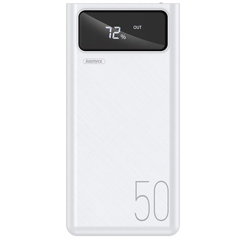 Acumulator extern portabil profesional PowerBank 50000mAh, 4x USB, Afisaj, 2x Lanterna LED, 2.1A, Silver