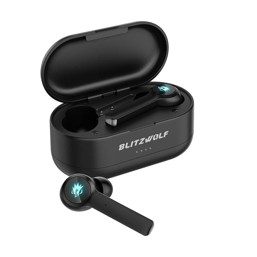 Casti wireless TWS Earbuds BlitzWolf BW-FLB2, Bluetooth 5.0, Dock Powerbank 1000mAh, Black