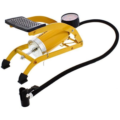 Pompa de picior cu manometru, galben