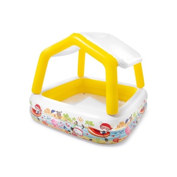 Piscina gonflabila pentru copii Sun shade, N15423NL, 157 x 157 x 122 cm, galben Piscina gonflabila pentru copii Sun shade, N15423NL, 157 x 157 x 122 cm, galben