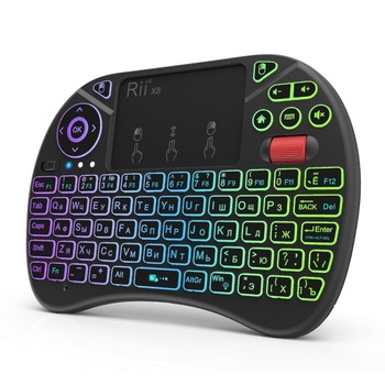 Tastatura Techstar® Rii X8, RGB, Wireless, Scroll, TouchPad, Controller, Iluminata RGB, Voce Tastatura Techstar® Rii X8, RGB, Wireless, Scroll, TouchPad, Controller, Iluminata RGB, Voce