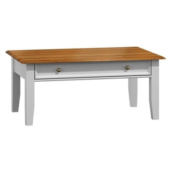 Masuta de cafea Beluno Ambient din lemn de pin alb/ stejar cu sertar L 122 X H 48 X l 71 cm Masuta de cafea Beluno Ambient din lemn de pin alb/ stejar cu sertar L 122 X H 48 X l 71 cm