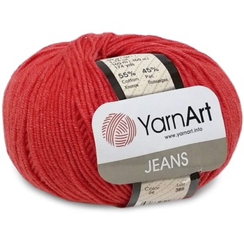 Fir Textil Yarn Art Jeans 26 pentru crosetat si tricotat, acril, rosu, 160 m Fir Textil Yarn Art Jeans 26 pentru crosetat si tricotat, acril, rosu, 160 m