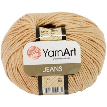 Fir Textil Yarn Art Jeans 07 pentru crosetat si tricotat, acril, bej, 160 m Fir Textil Yarn Art Jeans 07 pentru crosetat si tricotat, acril, bej, 160 m