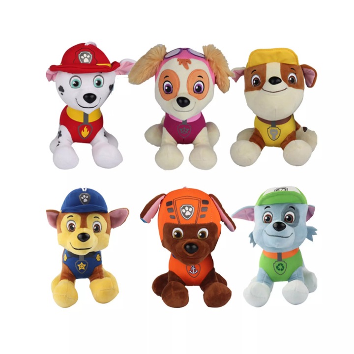 OEM Puppy Patrol Musical plüss játékkészlet, +3 éves kor, 20 cm, többszínű, 6 db