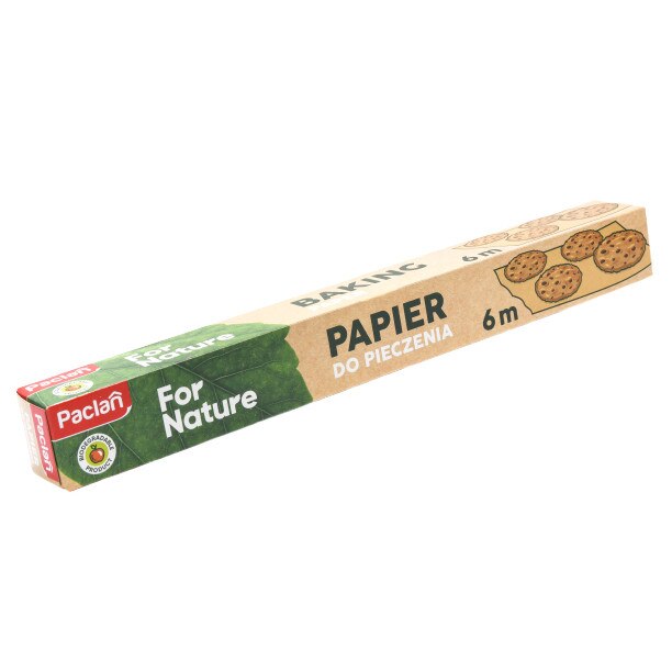 Hartie de copt siliconata Paclan Natur, 6m lungime, 38cm latime, 123g