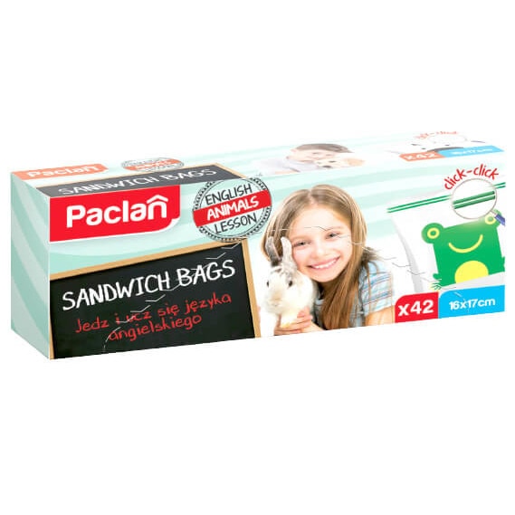 Pungi sandwich Paclan Zipper, 42 buc, 16 x 17 cm, 122g