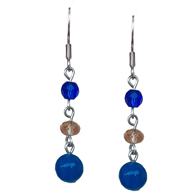 Cercei drop dama, multicolor, 4.6 cm lungime