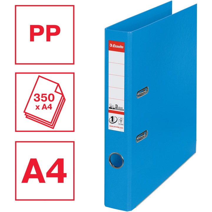Класьор Esselte No.1 Power VIVIDA, PP/PP, A4, 5 см, Син