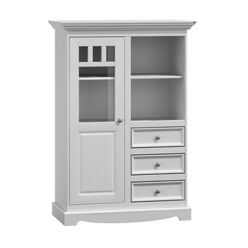 Vitrina alba Belluno Ambient din lemn masiv de pin H 130 x L 90 X A 45 cm Vitrina alba Belluno Ambient din lemn masiv de pin H 130 x L 90 X A 45 cm