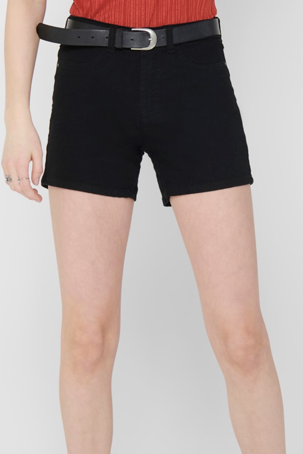 JdY, Pantaloni scurti de denim regular fit Nikki, Negru