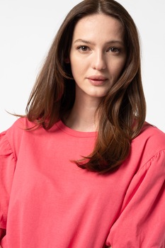 Vero Moda, Tricou din amestec de bumbac organic Ada Rebecca, Fucsia Vero Moda, Tricou din amestec de bumbac organic Ada Rebecca, Fucsia