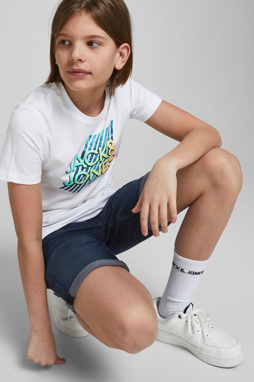 Jack&Jones, Pantaloni scurti de denim Rick Icon, Bleumarin