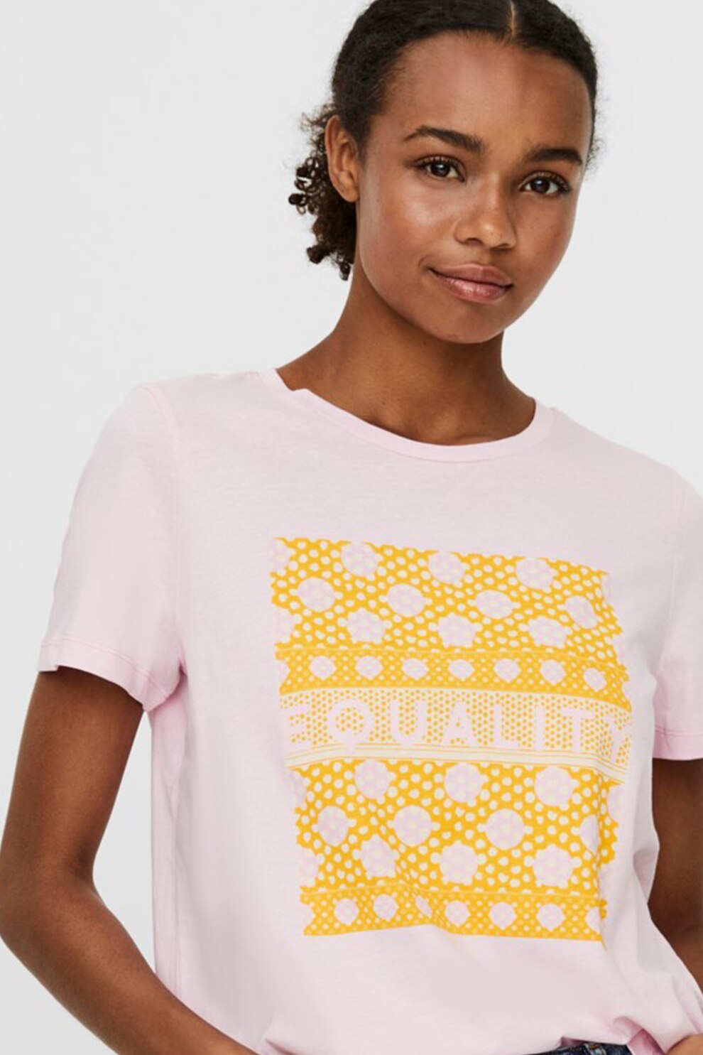 Vero Moda, Tricou de bumbac organic Atena Olly, Roz pal