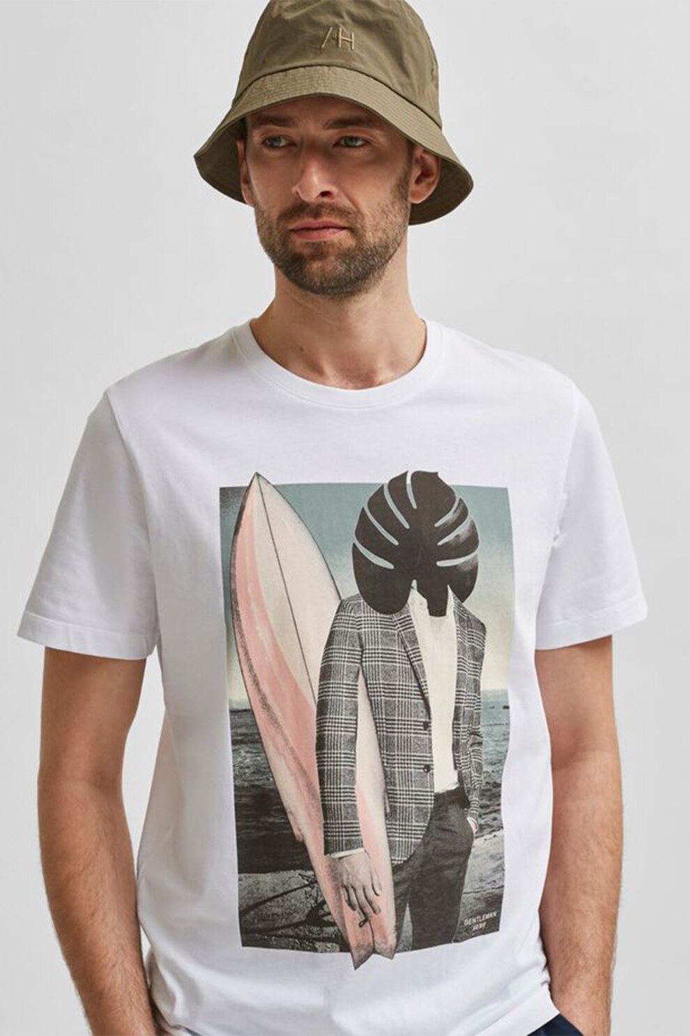 Selected Homme, Tricou regular fit cu imprimeu grafic, Multicolor