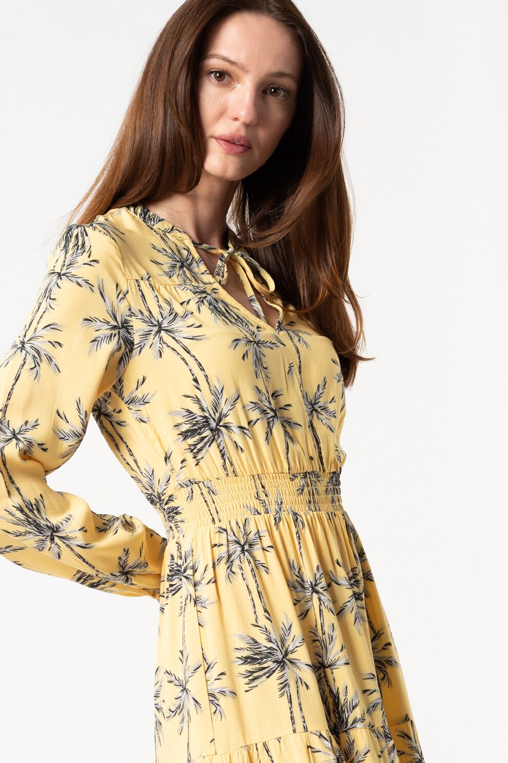 Only, Rochia midi evazata Nova, Galben pai/Gri cenusa/Negru, XS