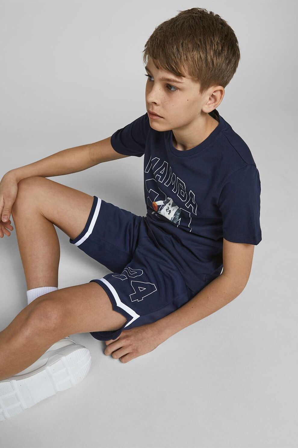 Jack&Jones, Pantaloni scurti cu imprimeu contrastant, Bleumarin