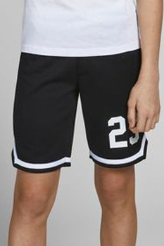 Jack&Jones, Pantaloni scurti cu imprimeu contrastant, Negru Jack&Jones, Pantaloni scurti cu imprimeu contrastant, Negru