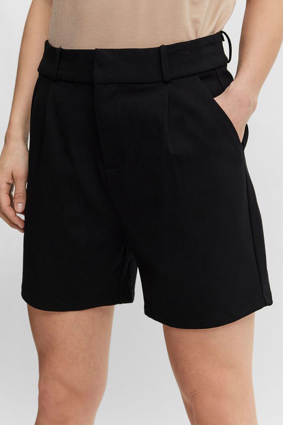Vero Moda, Pantaloni chino scurti cu buzunare oblice, Negru