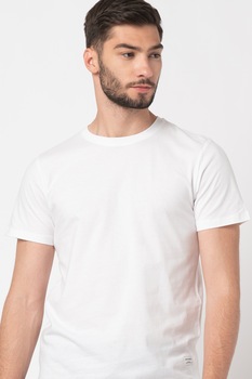 Jack&Jones, Set de tricouri din bumbac organic - 3 piese, Alb optic/Negru Jack&Jones, Set de tricouri din bumbac organic - 3 piese, Alb optic/Negru