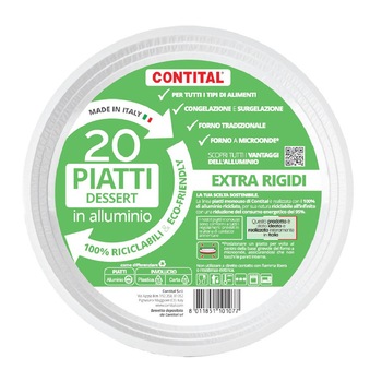 Set 20 farfurii desert din aluminiu lacuit, Ø16.7cm, Eco Friendly Set 20 farfurii desert din aluminiu lacuit, Ø16.7cm, Eco Friendly