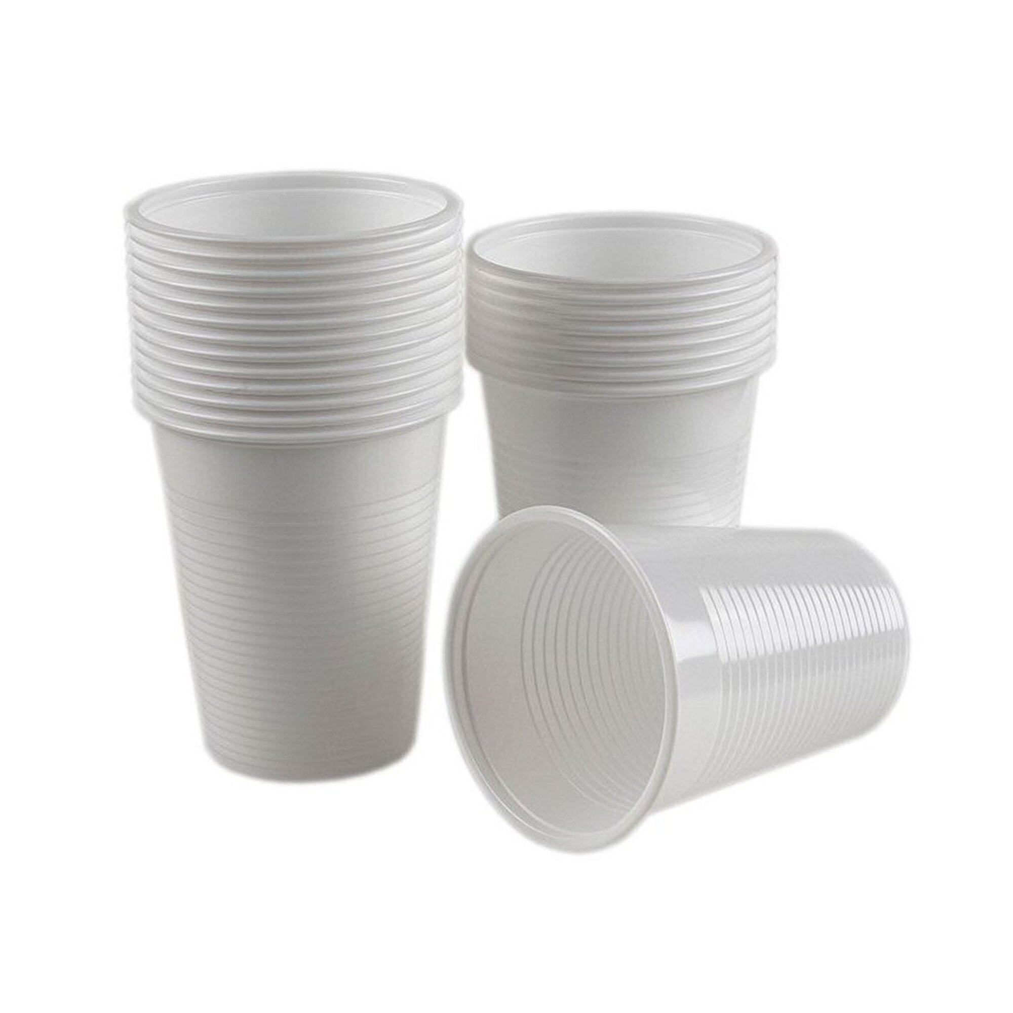 Set Pahare unica folosinta Alabala Avantaj, albe, 200 ml, 100 bucati