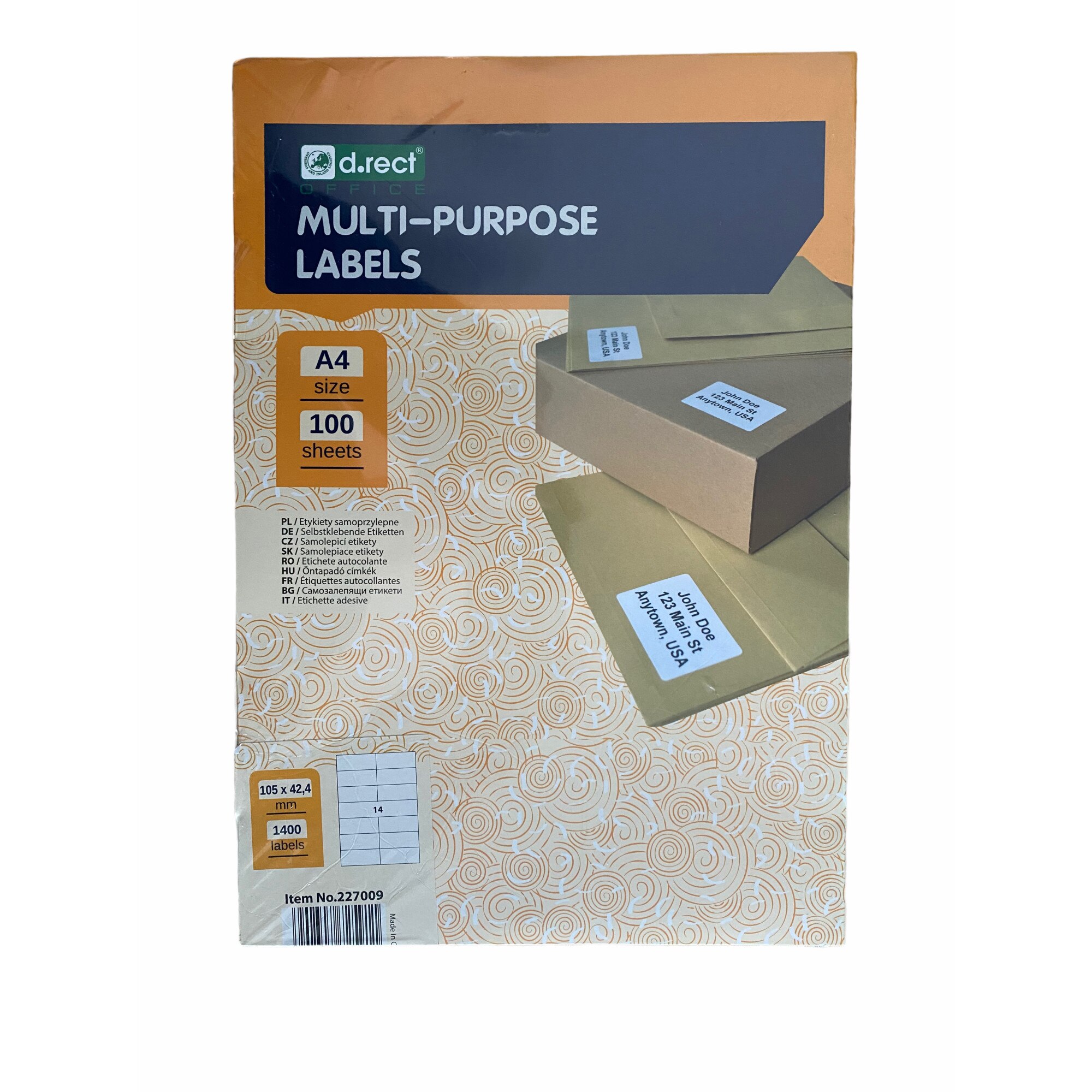 Etichete albe autoadezive 14/A4, 105 x 42.4 mm, 100 coli/top, D.Rect