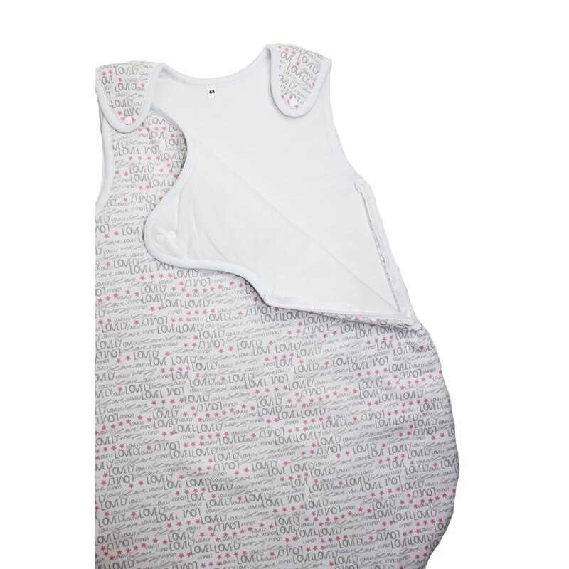 Sac de dormit, vara, alb cu gri, Lovely 68 - 80 cm