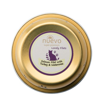 Hrana Umeda Pisici Nuevo Cat File Somon si Curcan 85 gr Hrana Umeda Pisici Nuevo Cat File Somon si Curcan 85 gr