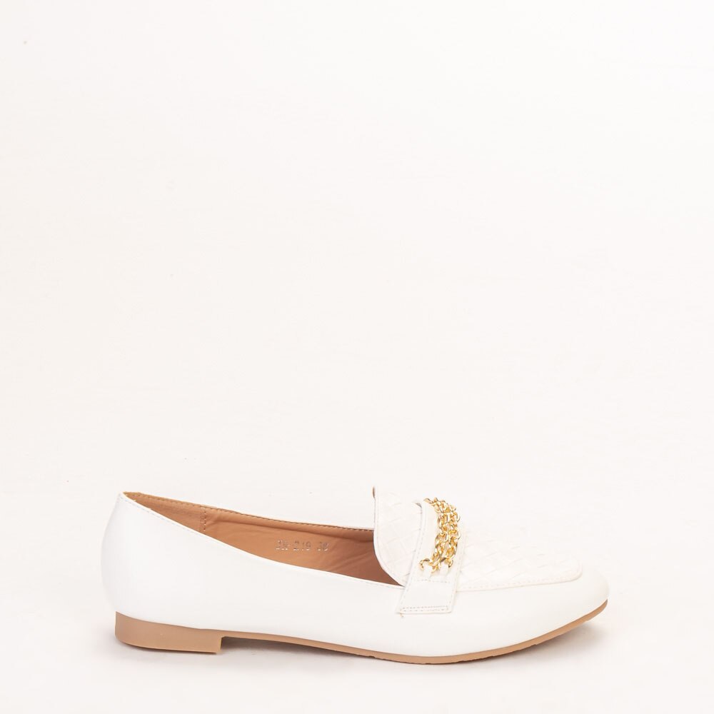 Mocasini dama Evette, Alb