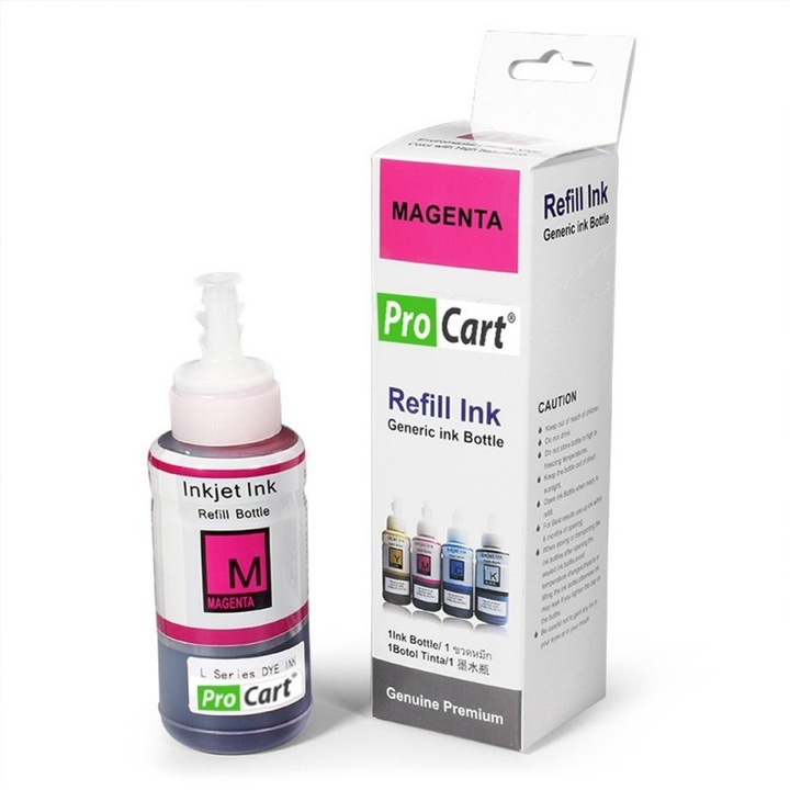 Cerneala refill foto DYE pentru imprimantele Epson din seria L, 100 ml, Magenta (rosu)