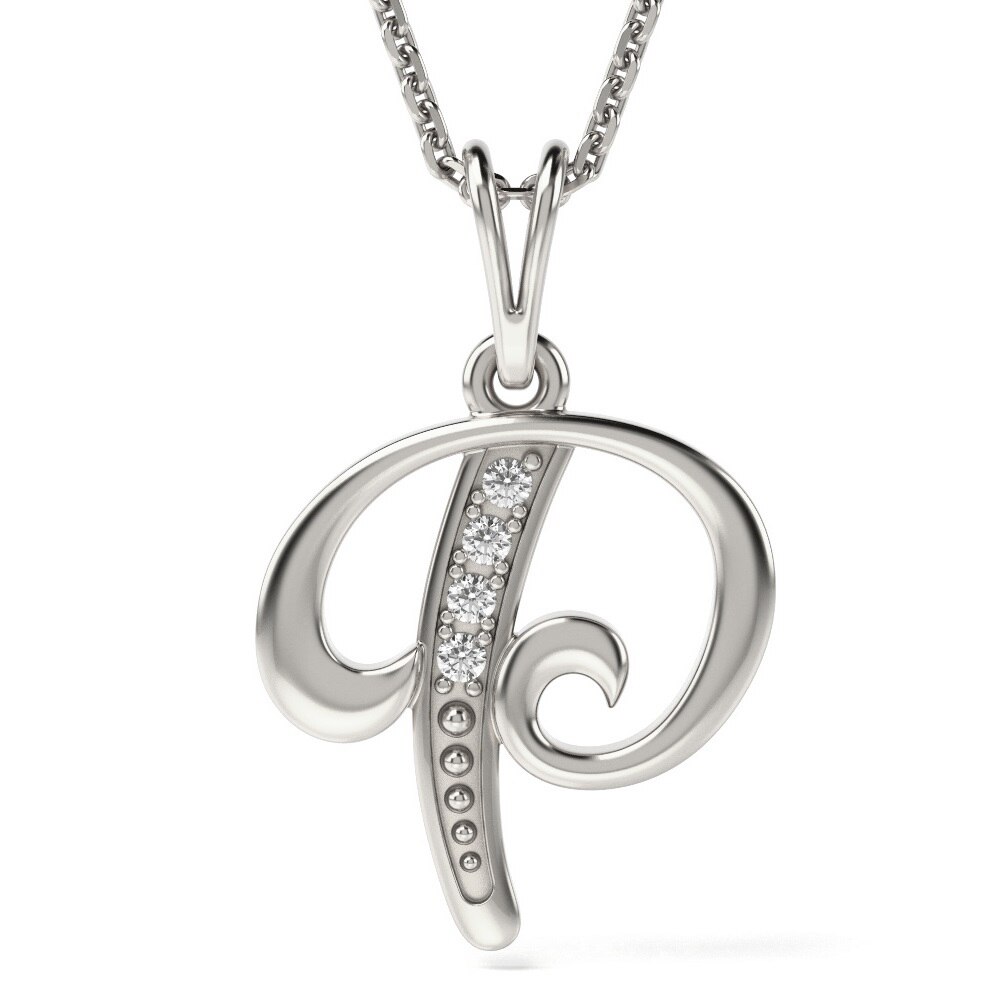 Lantisor cu pandantiv din argint model Litera P