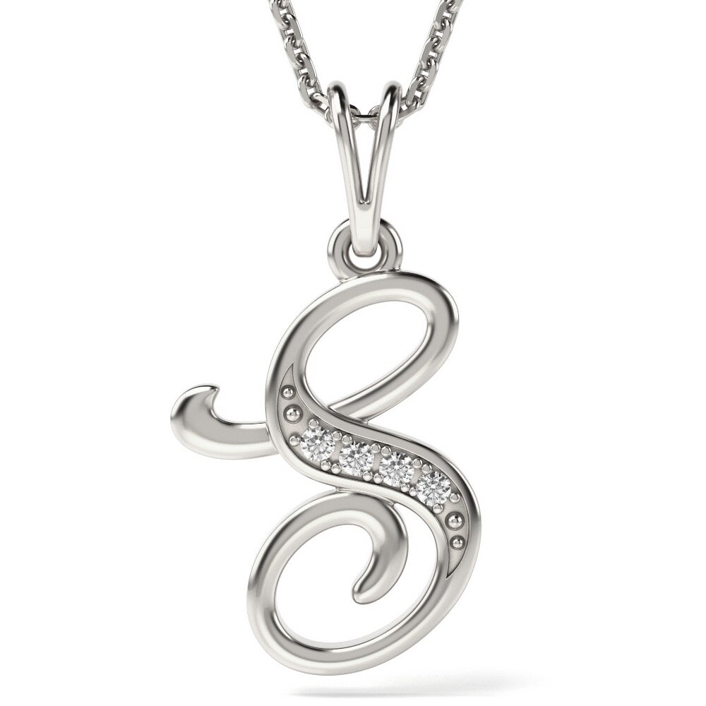 Lantisor cu pandantiv din argint model Litera S