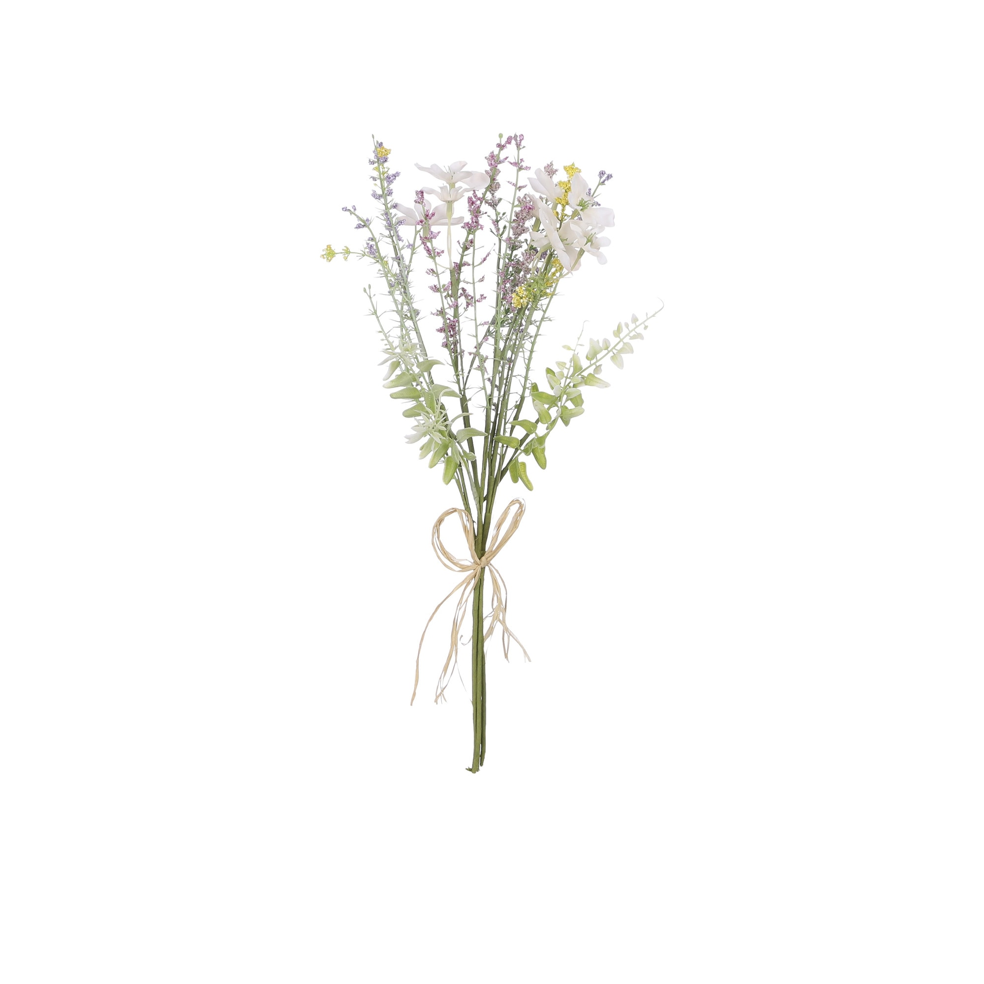 Buchet artificial flori camp alb, 40x10 cm