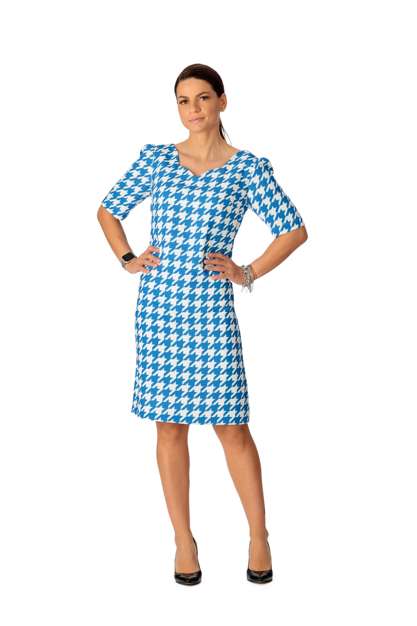 Rochie midi, Giorgal, Love, in carouri