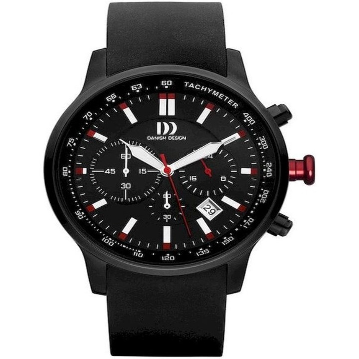 Analóg karóra, Danish Design, IQ14Q996, Kvarc, Kronográf, 5 ATM, 45 mm, Fekete